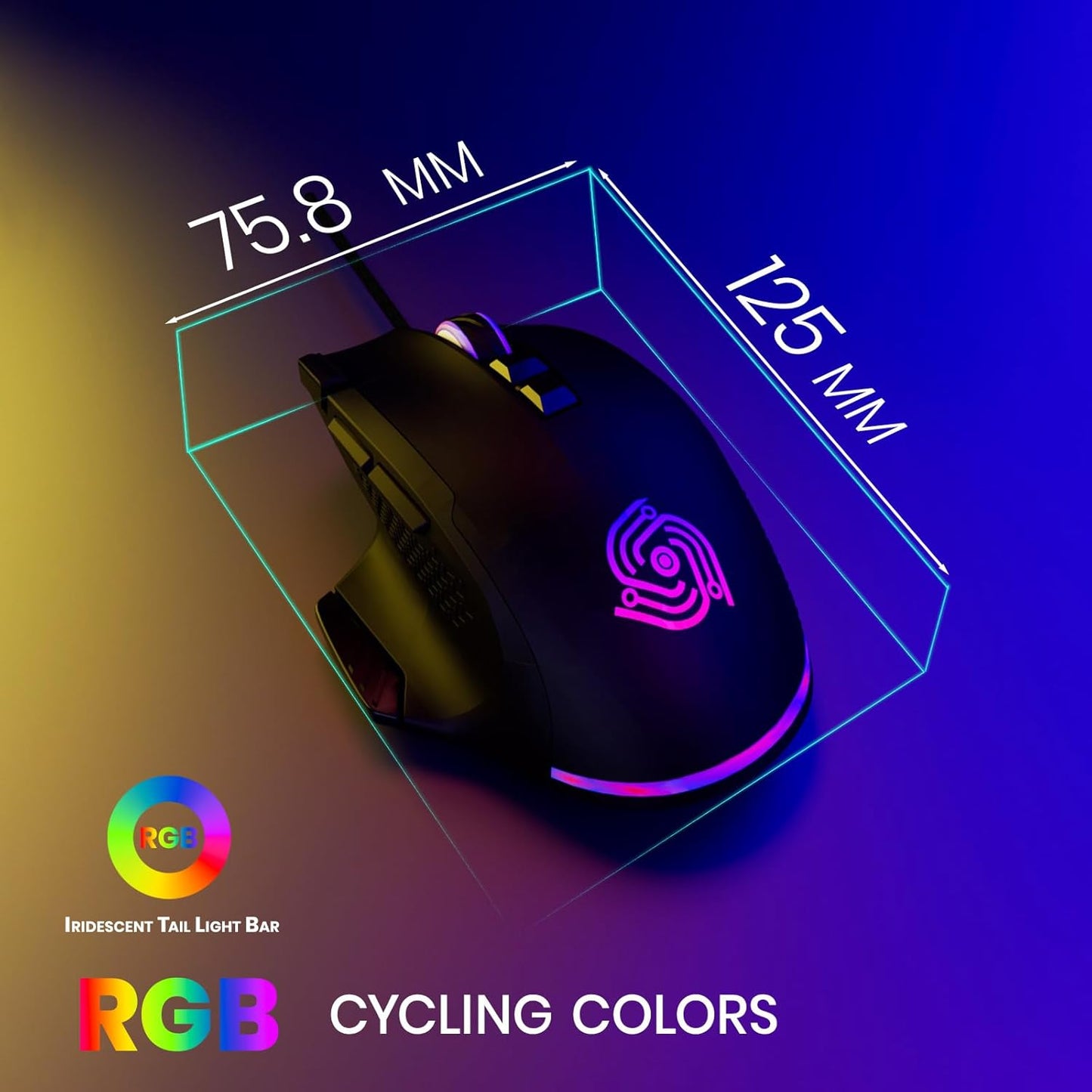 MKETech Electronics 8 Programmable 6 Wired Mouse for Gaming USB Computer Mouse with Buttons, Adjustable DPI