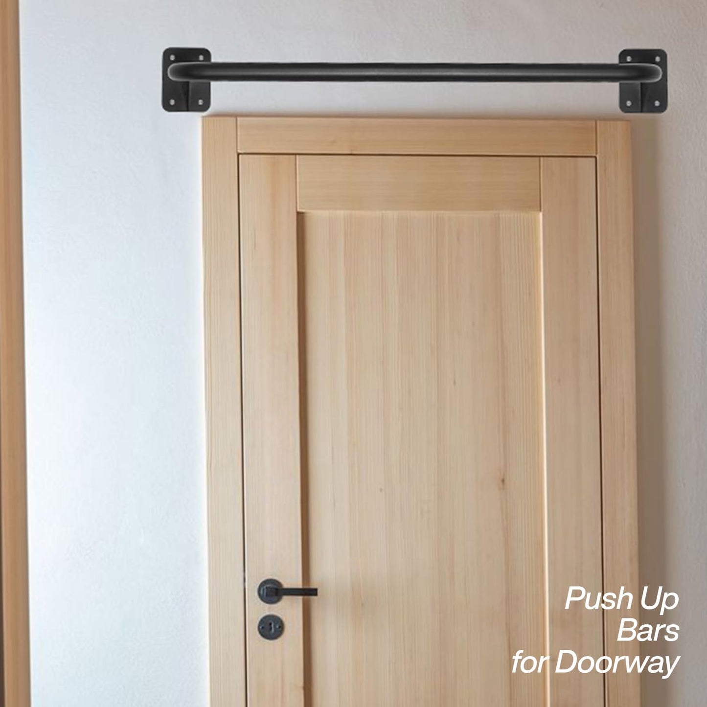 Purife Wall Mounted Doorway Pull Up Bar, Heavy Duty Strength Training Pull-Up Bars for Doorframe, Support Beam or Joist Mount Thick Metal Sturdy Construction Support 500 lbs