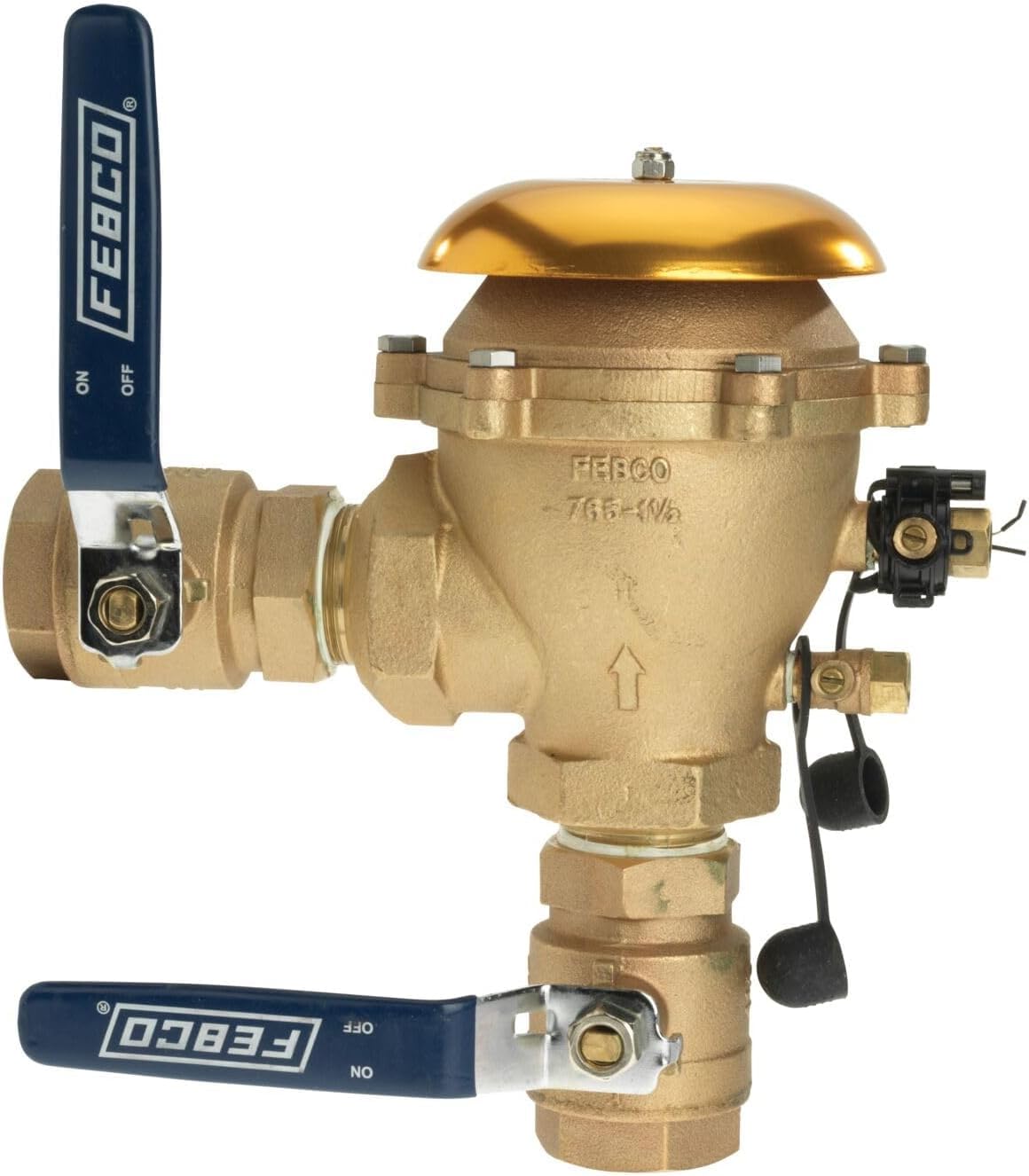 Febco 765 Series 1-1/2" Bronze Pressure Vacuum Breaker Backflow Preventer, Quarter Turn Shutoff, NPT Connections, Freeze Sensor with SentryPlus Alert Technology, Industrial Plants, Irrigation System
