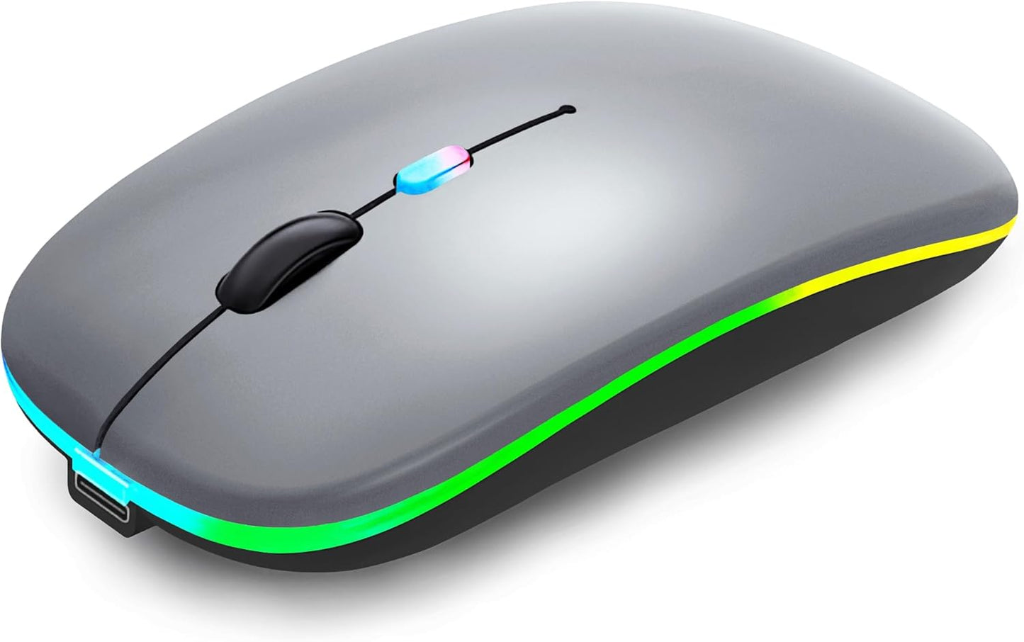 WREANU Use(BT5.2 2.4G Wireless Bluetooth Mouse Rechargeable Laptop Mice with LED Lights Silent Slim and Portable USB)
