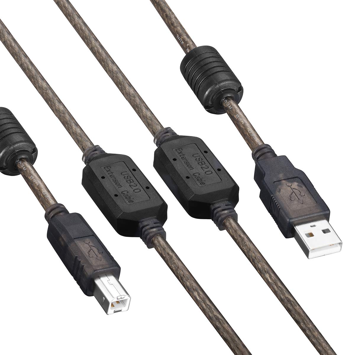 2.0 60Ft (60Ft/20M) Active USB Printer Cable - A-Male to B-Male High Speed Printer/Scanner/Repeater Cable for HP