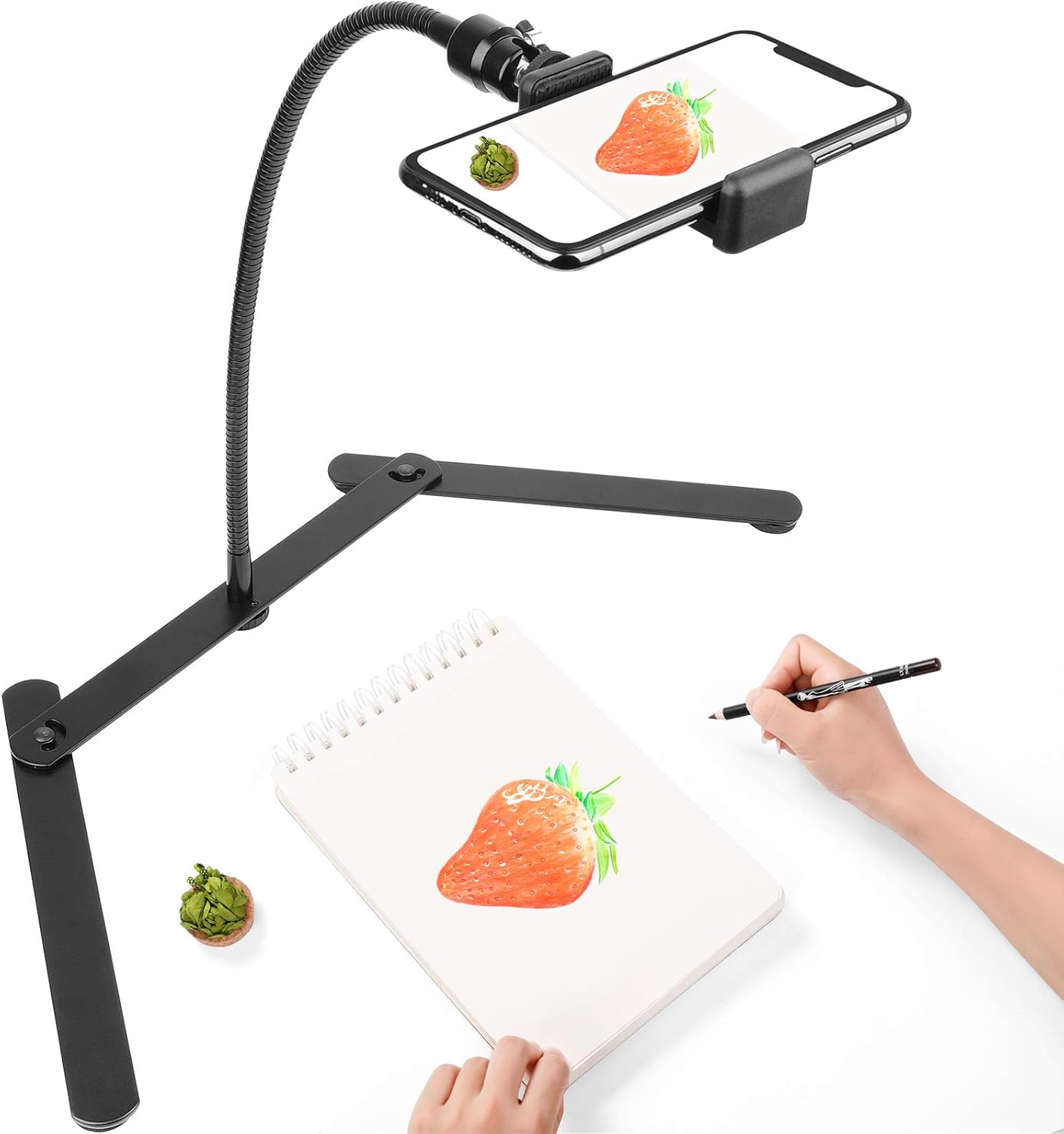 ChromLives Photo Copy Pico Projector Stand, Overhead Tripod Video Stand for Phone,Adjustable Tabletop Overhead Phone