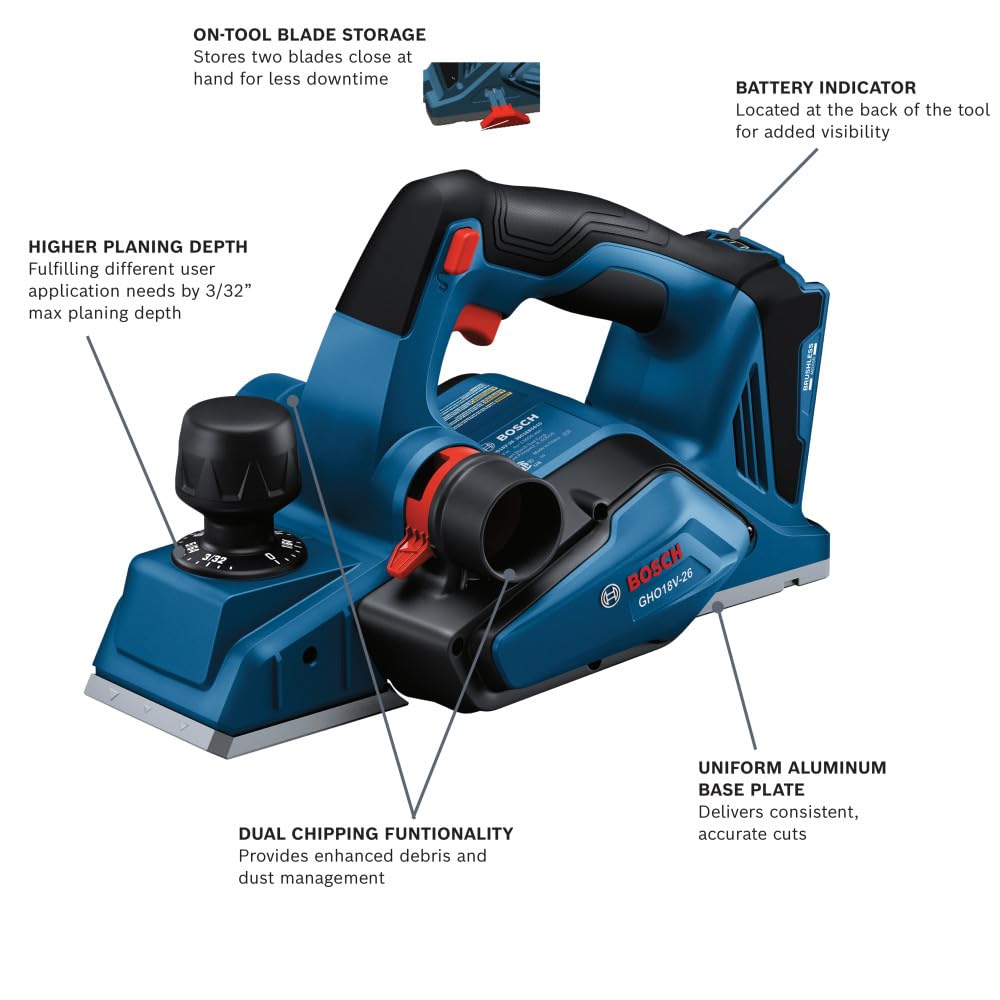 Bosch GHO18V-26N 18V Brushless Planer