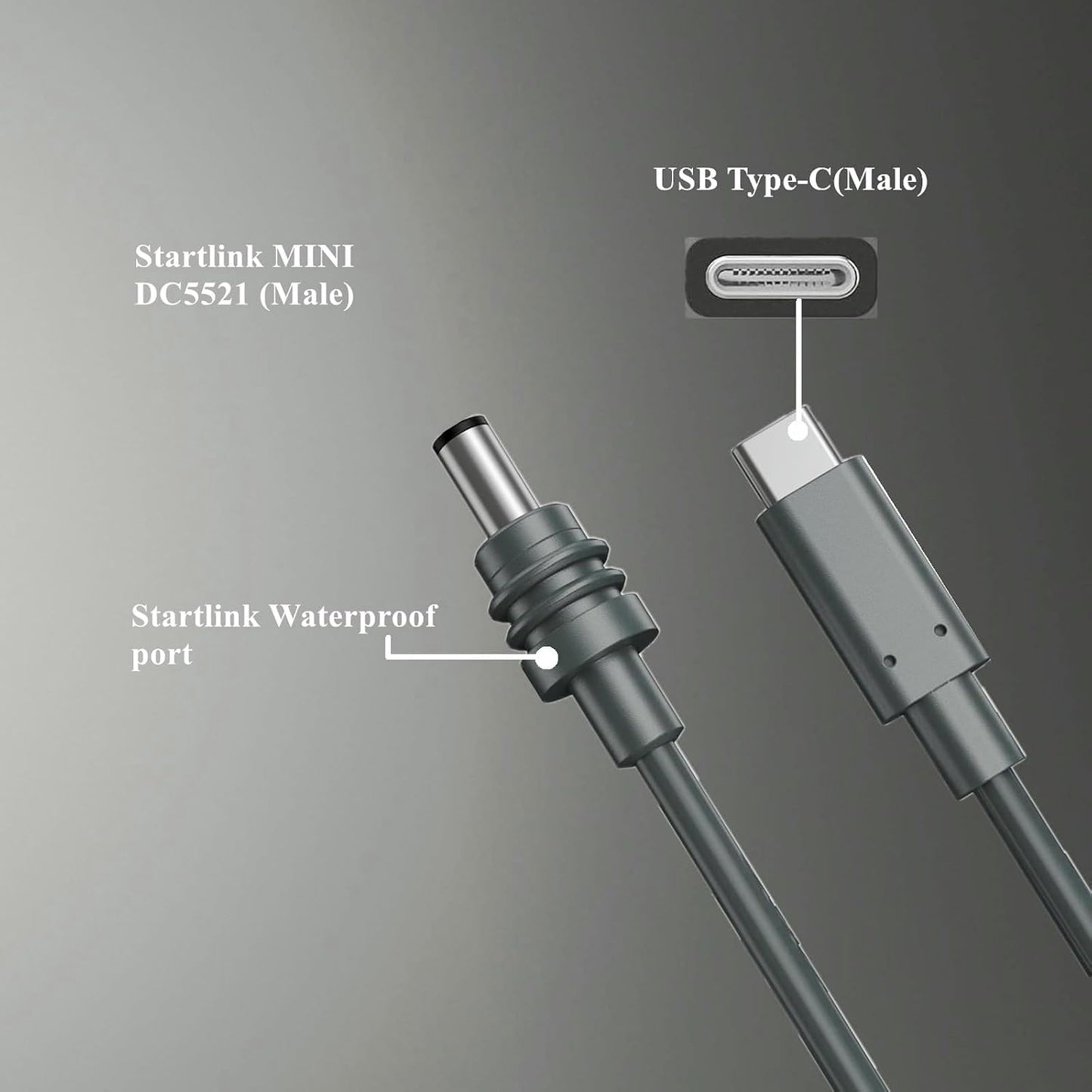 10ft 20V 5.5 2.1mm 100W USB C to DC Power Cable Adapter for Starlink Mini Accessories Input Type C Male to DC x Female