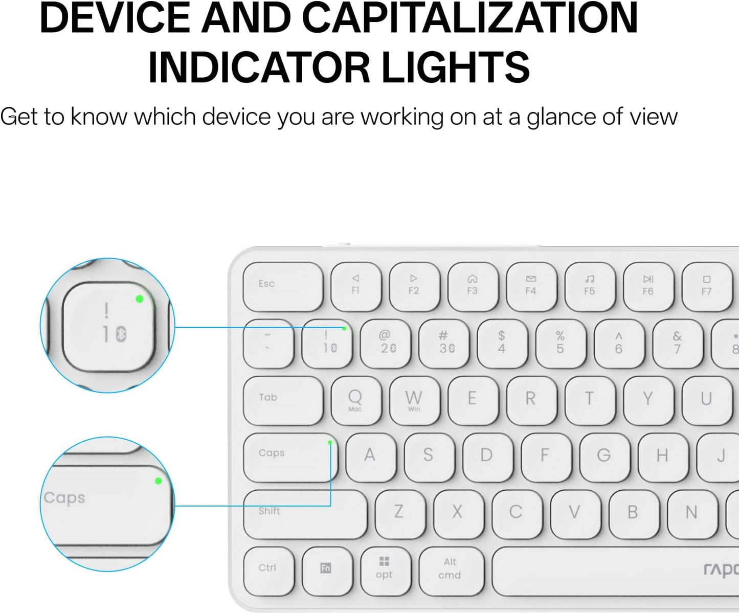 Rapoo 9050S 2.4GHz/Bluetooth 5.0/4.0 Set 4 Multi-Device Keyboard and Mouse Combo, Wireless Keyboard & Mouse