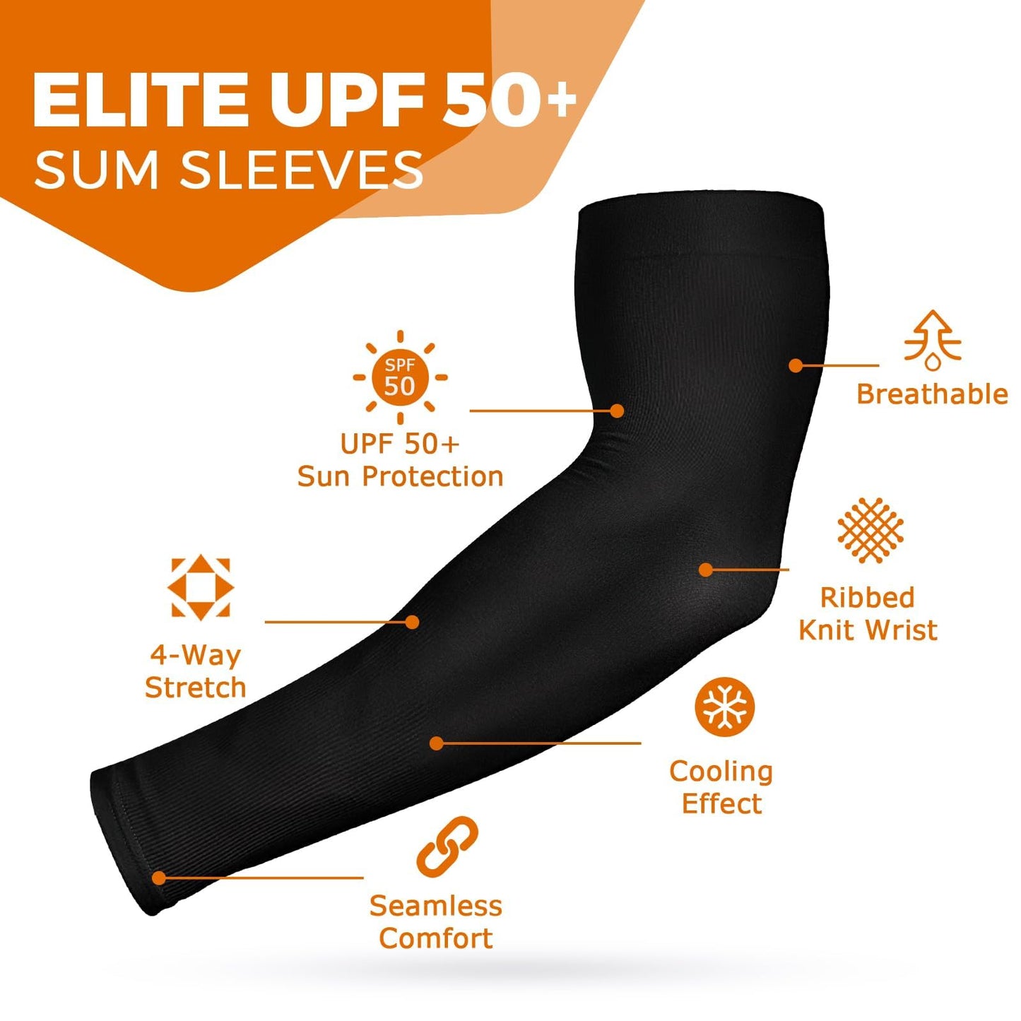 AURUZA 5 Pairs Arm Sleeves for Men & Women, Compression Cooling Tattoo Sleeve Cover Up for Women,UV Sun Protection
