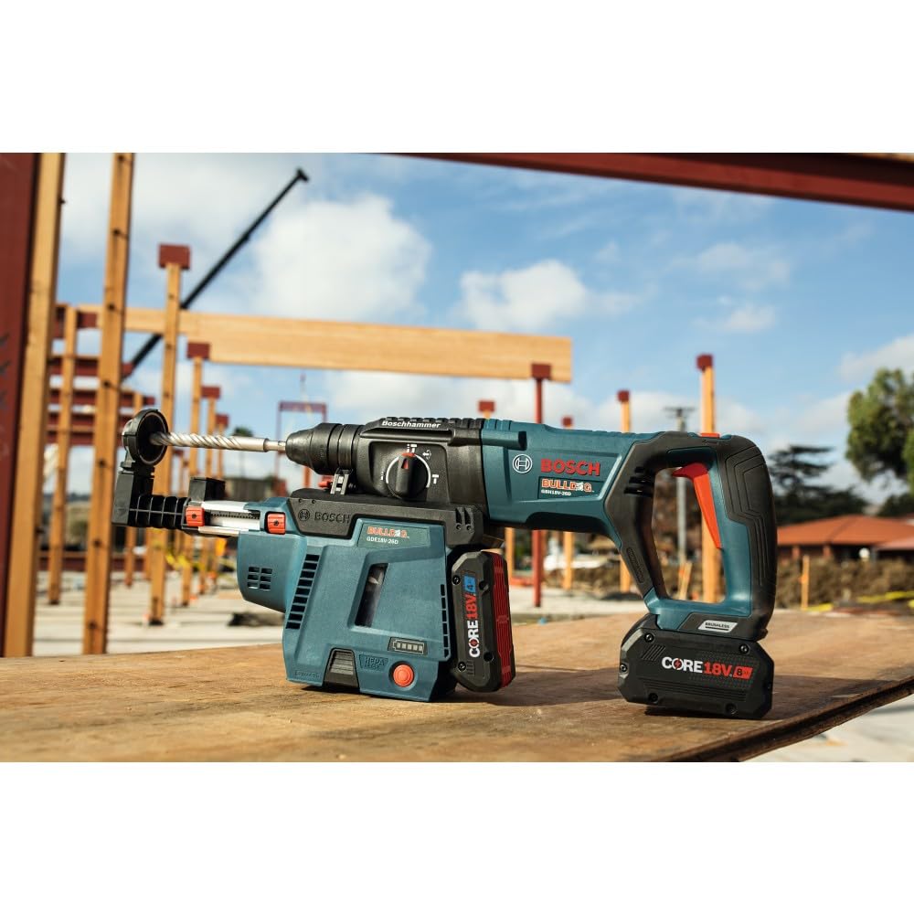 BOSCH GDE18V-26DB15 SDS-plus® Bulldog™ Mobile Dust Extractor Kit with (1) CORE18V® 4 Ah Advanced Power Battery