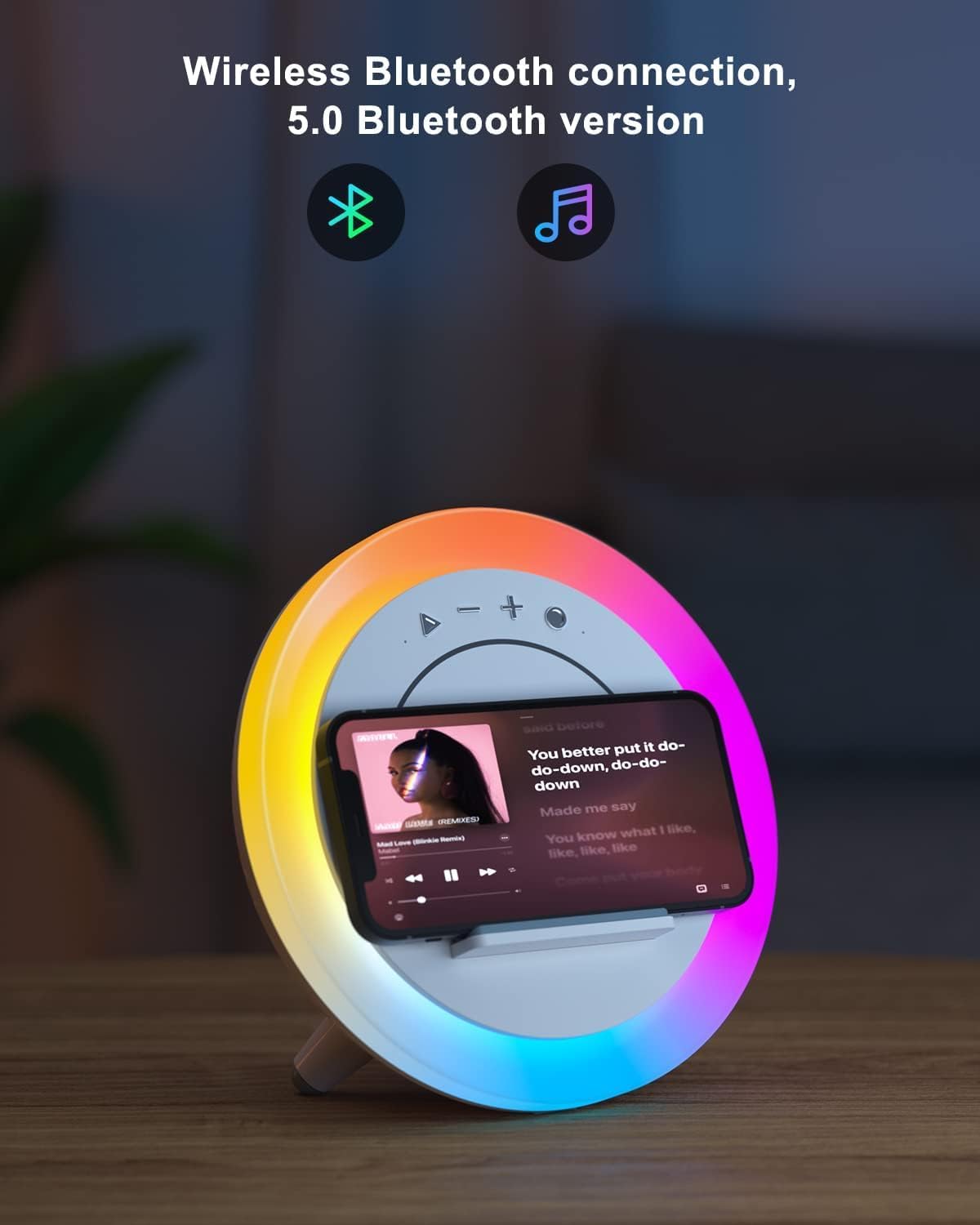 SIDVAR 15W) Bluetooth Speaker Night Lightsr,Wireless Charging Modern Speaker,Best Teenage Birthday Gift Ideas Tween
