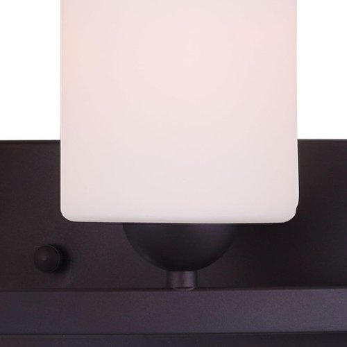 Canarm LTD IVL370A03ORB-O Hampton 3 Light Vanity, Oil Rubbed Bronze with Flat Opal Glass, Oil-Rubbed Bronze