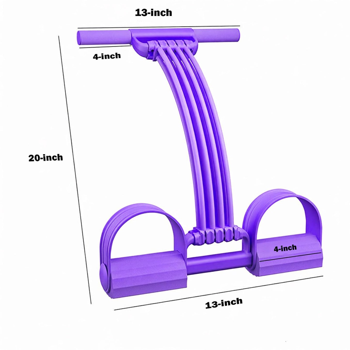 Pedal Resistance Band with Handle 8 Tube 3-in-1 Adjustable Resistance Band with 8 Levels & Foot Pedals, Sit Up Exercise Equipment,Multifunctional Fitness Band for Legs, Arms, Abs, Butt Workout at Home
