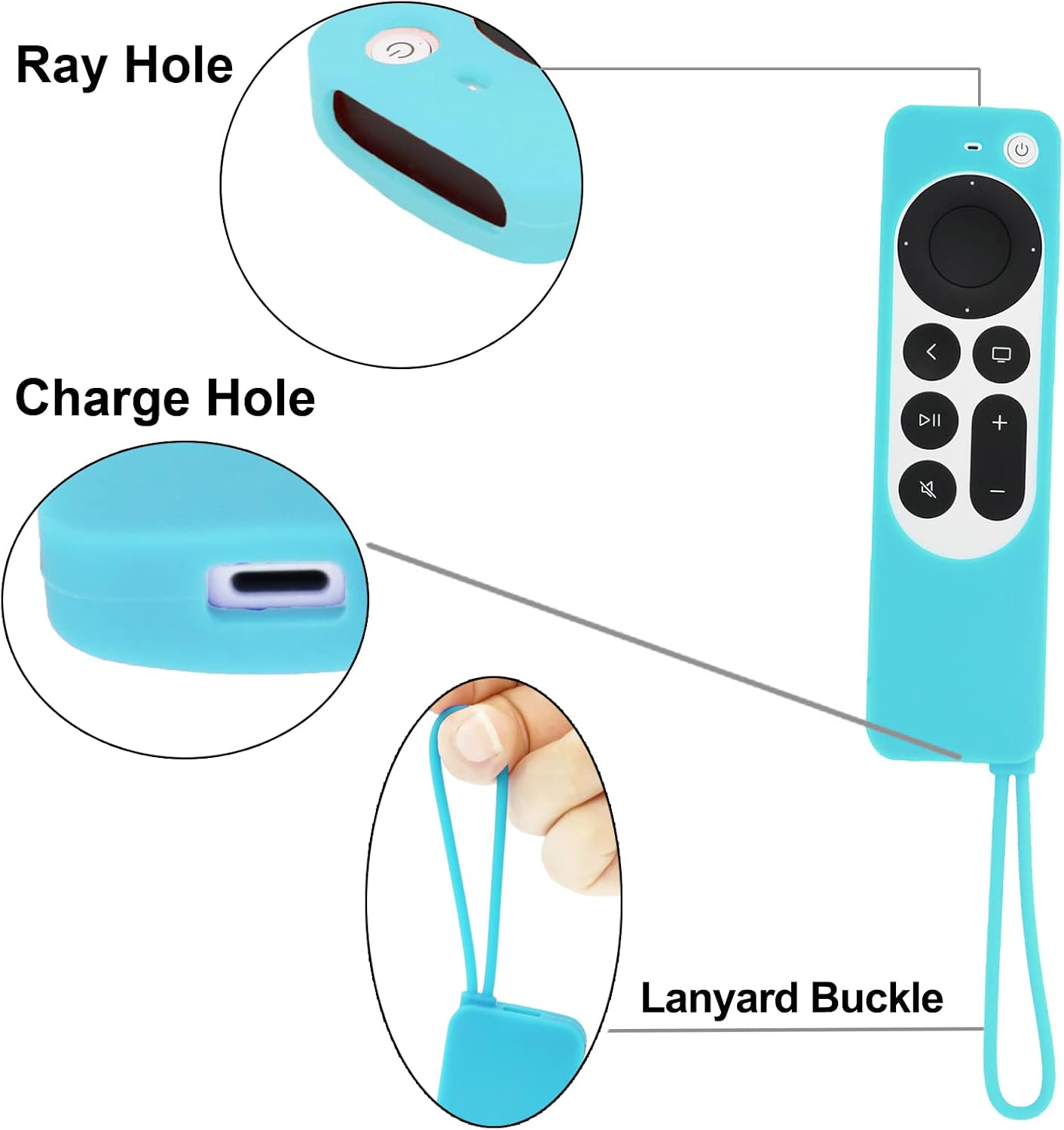 TOKERSE 4K 2022 3rd 2021 2nd Glow Case Compatible with Apple TV HD Siri Remote Gen and Gen - Glow in The Dark Silicone
