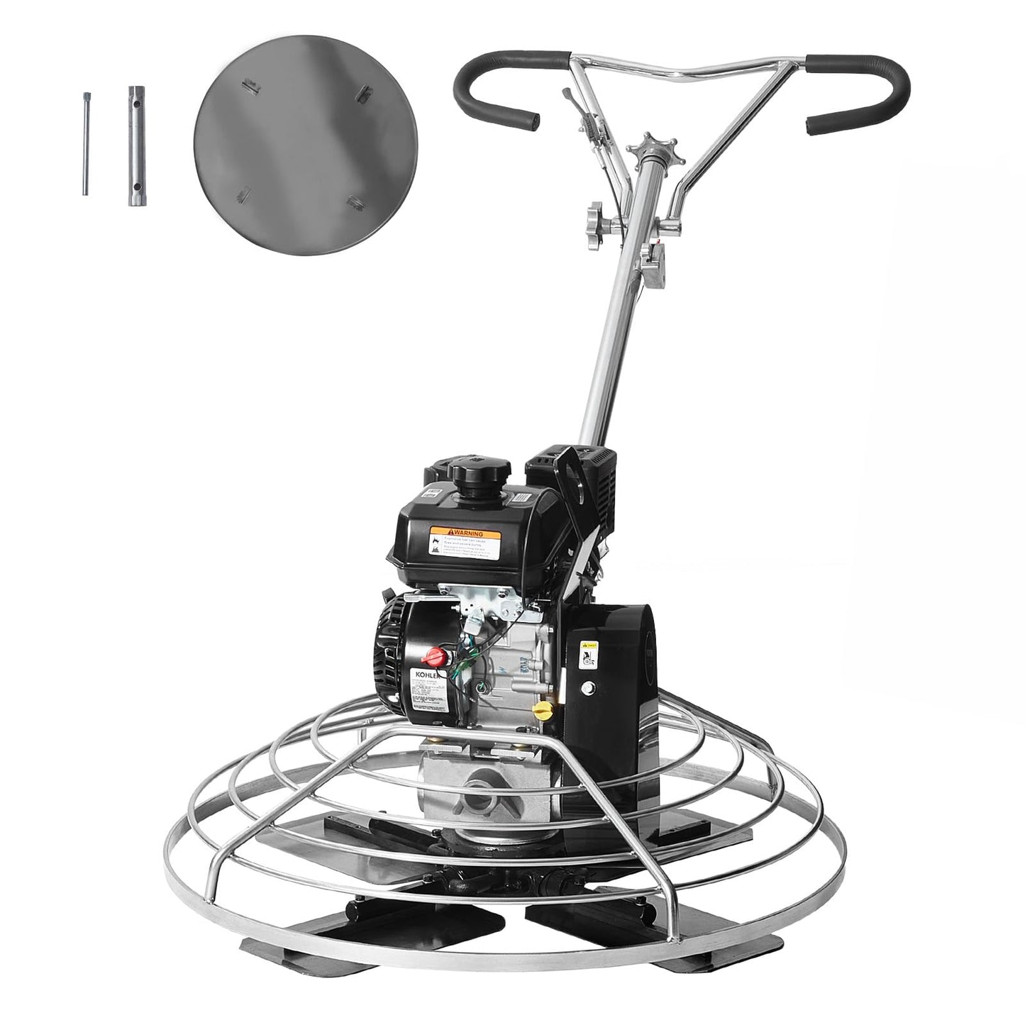 VEVOR Power Trowel 38 inch, 6HP Gas-Powered Smooth Concrete with Float Pan, Heavy Duty Commercial Screed Concrete Cement with Finishing Blade