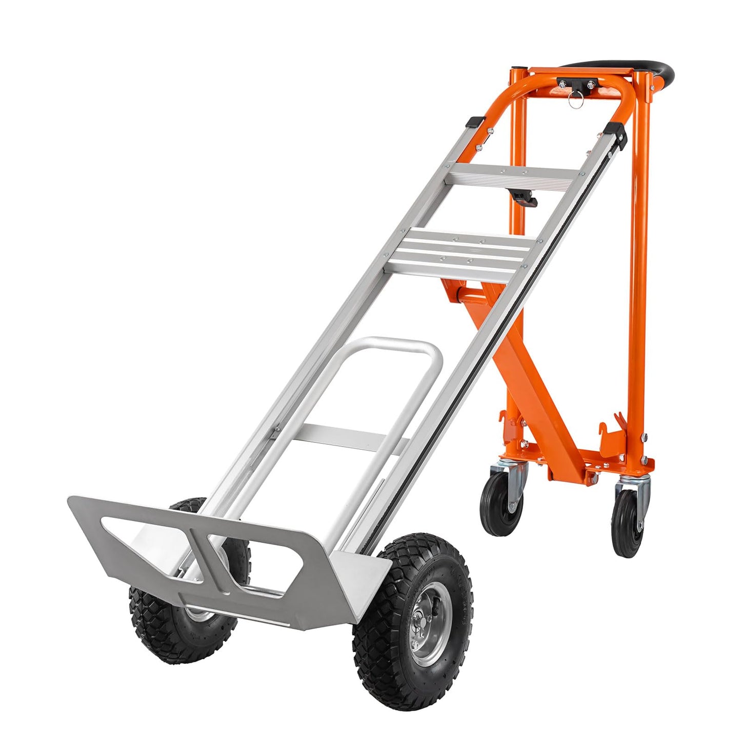 Hitgrand 3in1 Convertible Hand Truck, Aluminum Hand Trucks 880 lb Capacity, Utility Dolly Cart Converts from Hand Truck Dolly to Platform Cart 3 Positions for Transport & Moving with 10" Rubber Wheels