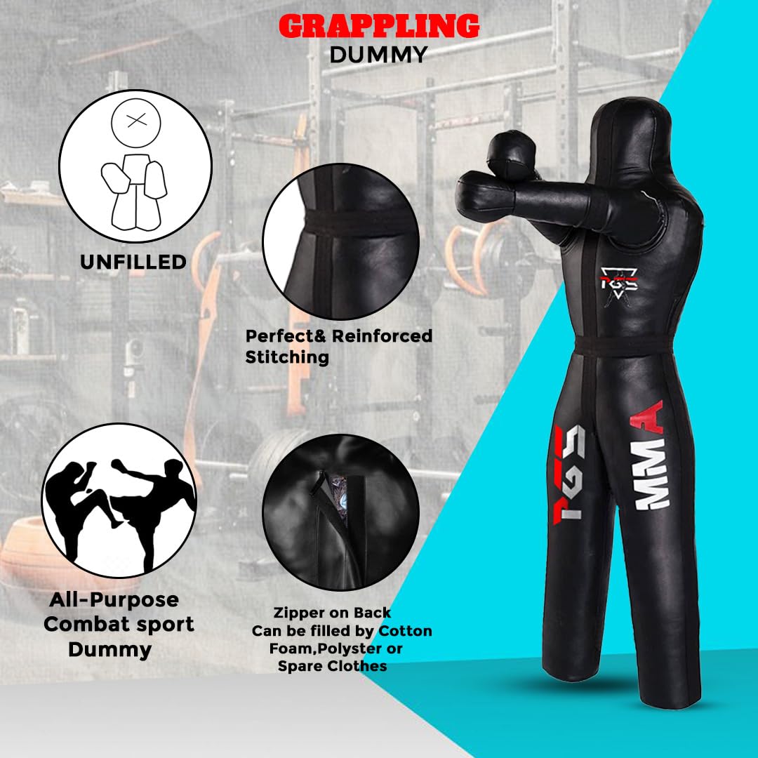PGS - Heavy-Duty Grappling Dummy for Martial Arts Training — Jiu Jitsu/BJJ/MMA Wrestling Practice Dummy — UNFILLED Custom-Weight Design (6FT - 70")
