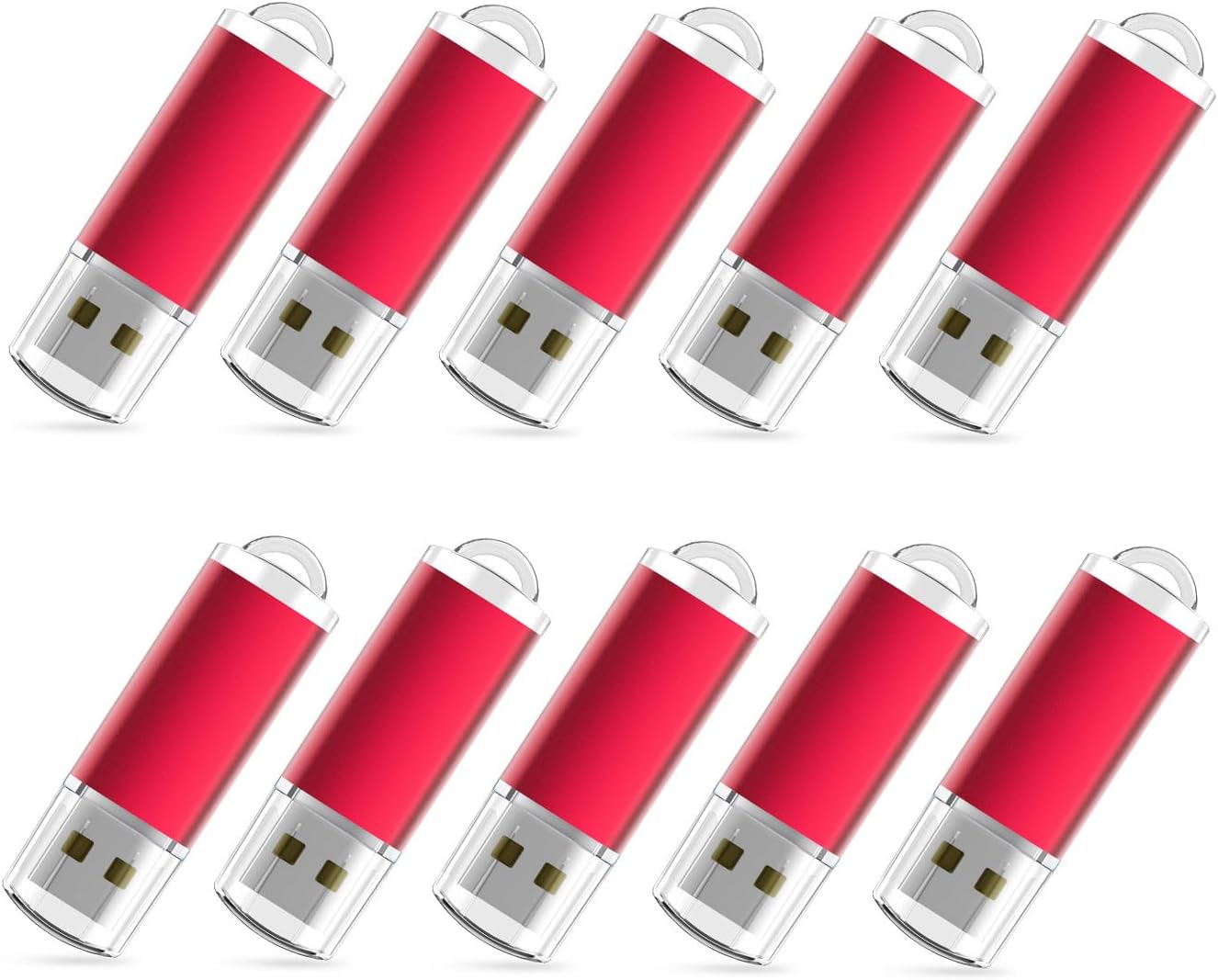 RAOYI 10PCS 2GB 2.0 USB Flash Drive USB Memory Stick Thumb Drive Pen Drive Jump Drive-Red