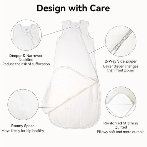 BubblePanda Modal Sleep Sack - Super Soft 0.5 Tog Toddler Blanket for Babies 12-18 Months | Lightweight 2-Way Zipper