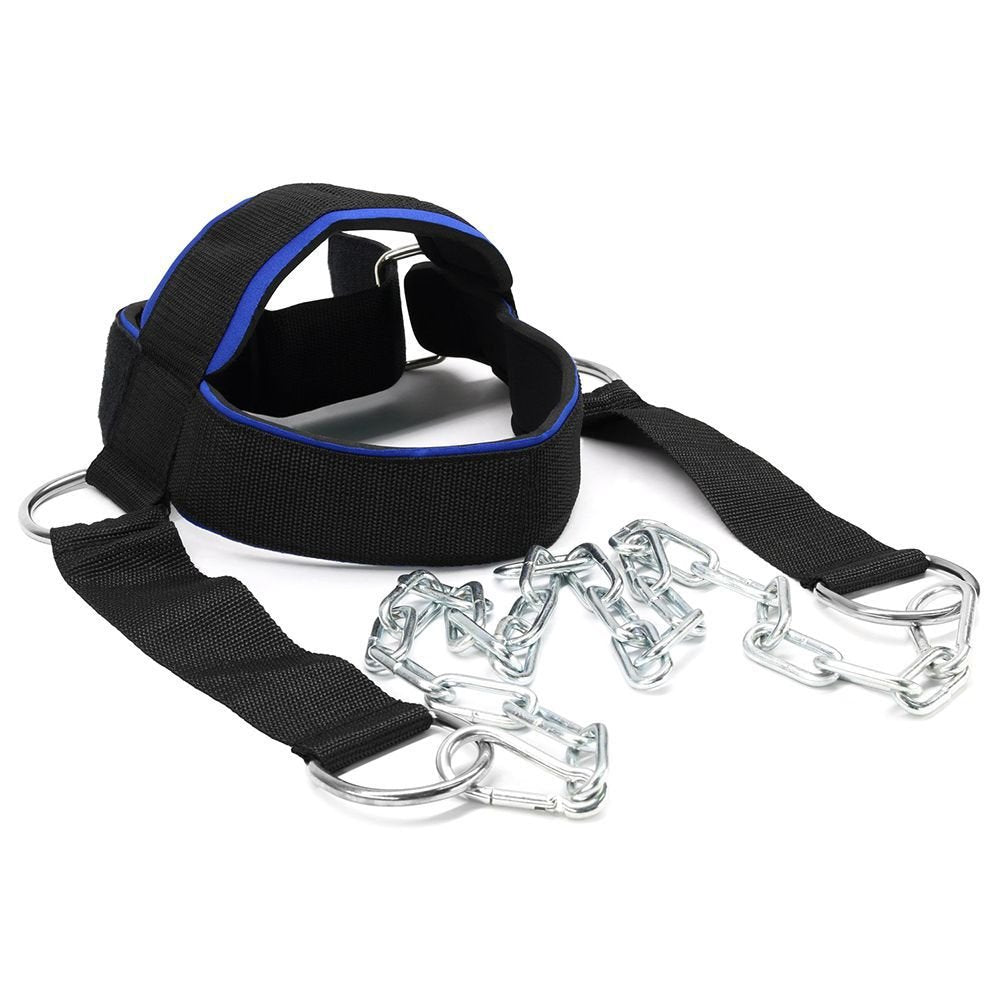 YCYU Padded Neck Training Head Harness with Chain Weight Lifting Chin & Head Neck Exerciser Straps Gym Bodbuilding Equipment for Stronger Neck
