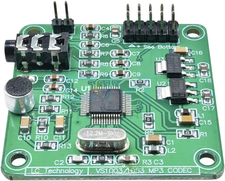 VS1053 MP3 12.288Mhz HiLetgo Audio Player Module Audio Decoder Board Onboard Recording Microphone SPI Interface OGG