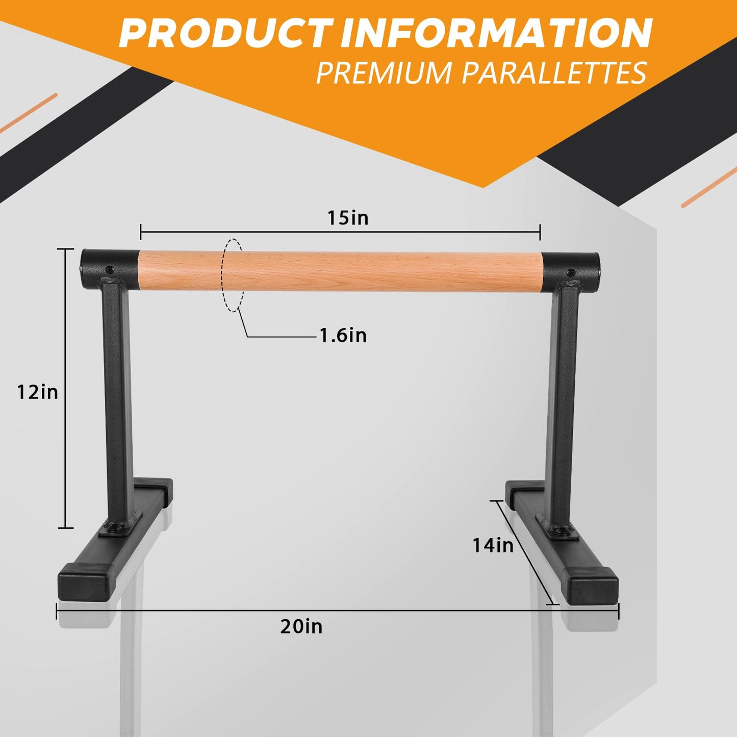 Wooden Parallettes Bars - Push Up Bars Calisthenics Equipment for Handstand Training