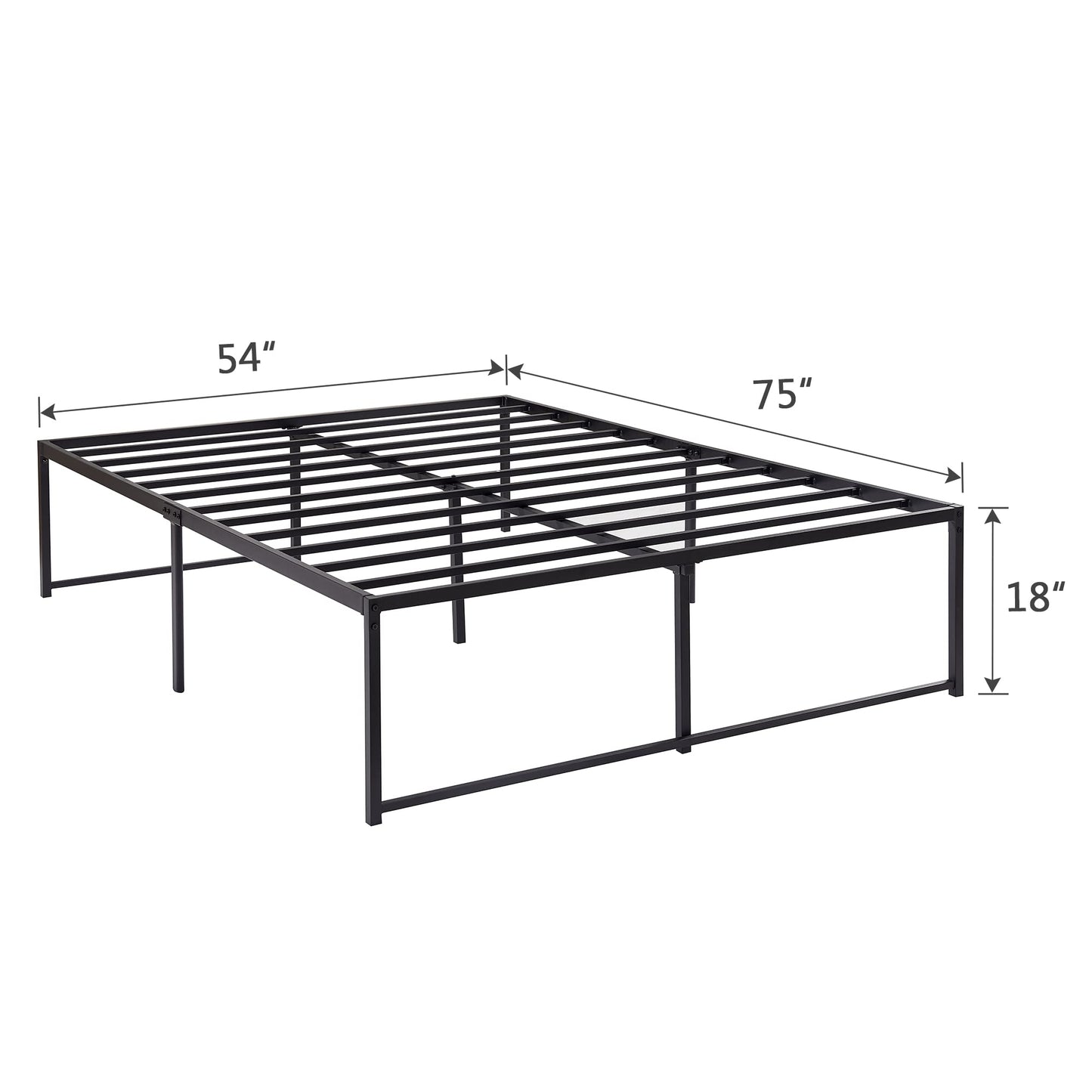 VECELO 18" Full Bed Frame/Metal Platform Mattress Foundation/No Box Spring Needed
