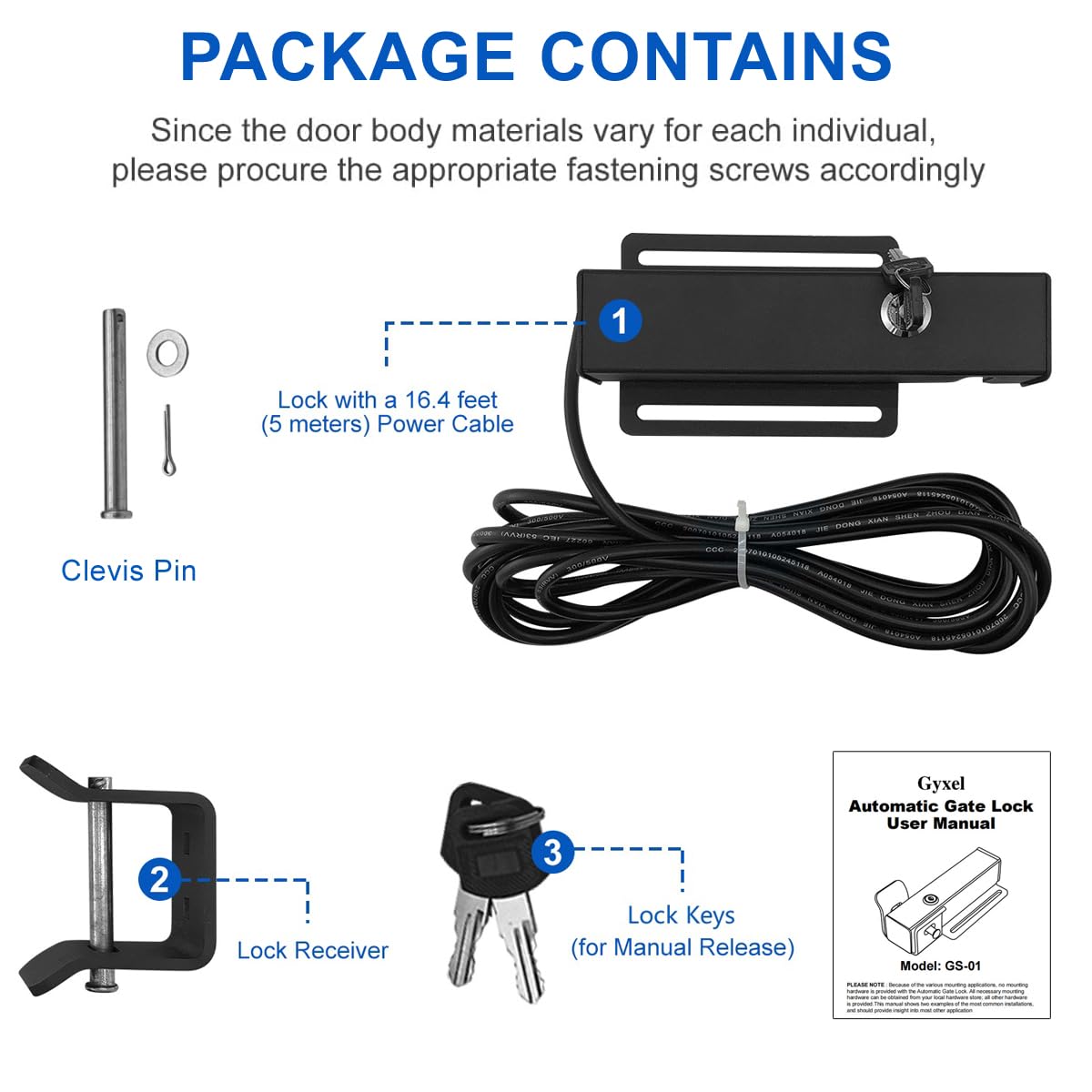 Universal Automatic Electric Gate Lock for Swing Gate Opener Gate Operator System Device Safe Security Gate Lock 12/24V DC, Compatible with Mighty Mule, JUJIANG, Topens, CO-Z, X X-House - Model GS-01