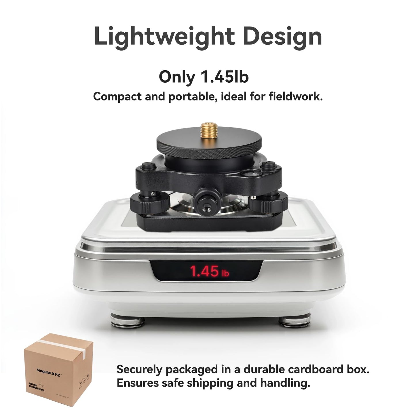 SingularXYZ Universal Tribrach/Base for GPS RTK and Total Station Prisms, Black Aluminum Alloy Construction, Durable, 5/8" x 11 Thread for Surveying Equipment