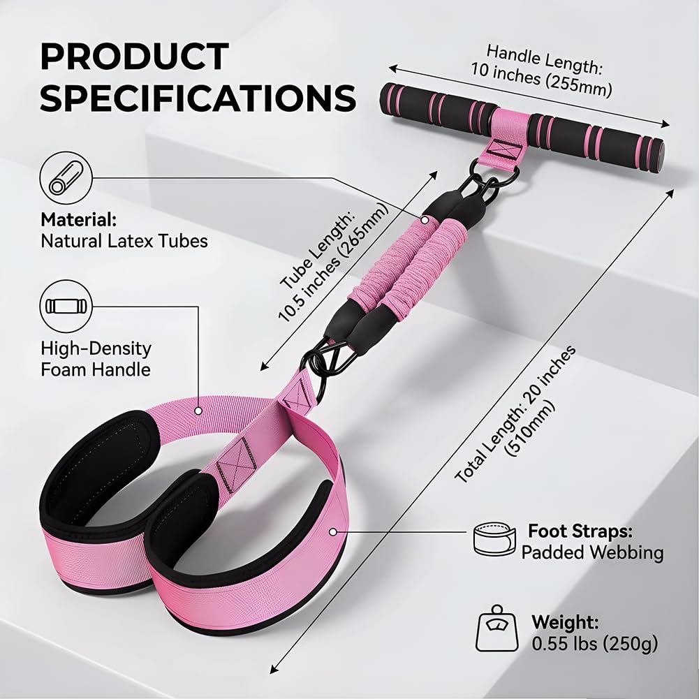 Upgrade Pedal Resistance Band with Handle, 2026 Multi-Functional Adjustable Resistance Band for Full-Body Workouts, Home Fitness Foot Pedal Resistance Band, Unisex Sit-up Training Equipment