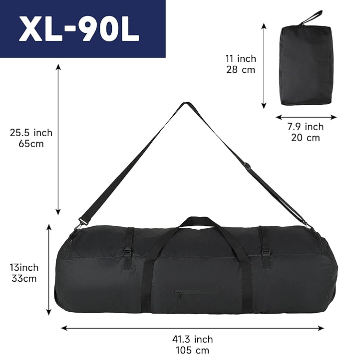 Duffel Bag 30L/50L/90L Extra Large Luggage Duffle for Travel Sport and Camping with Shoulder Strap
