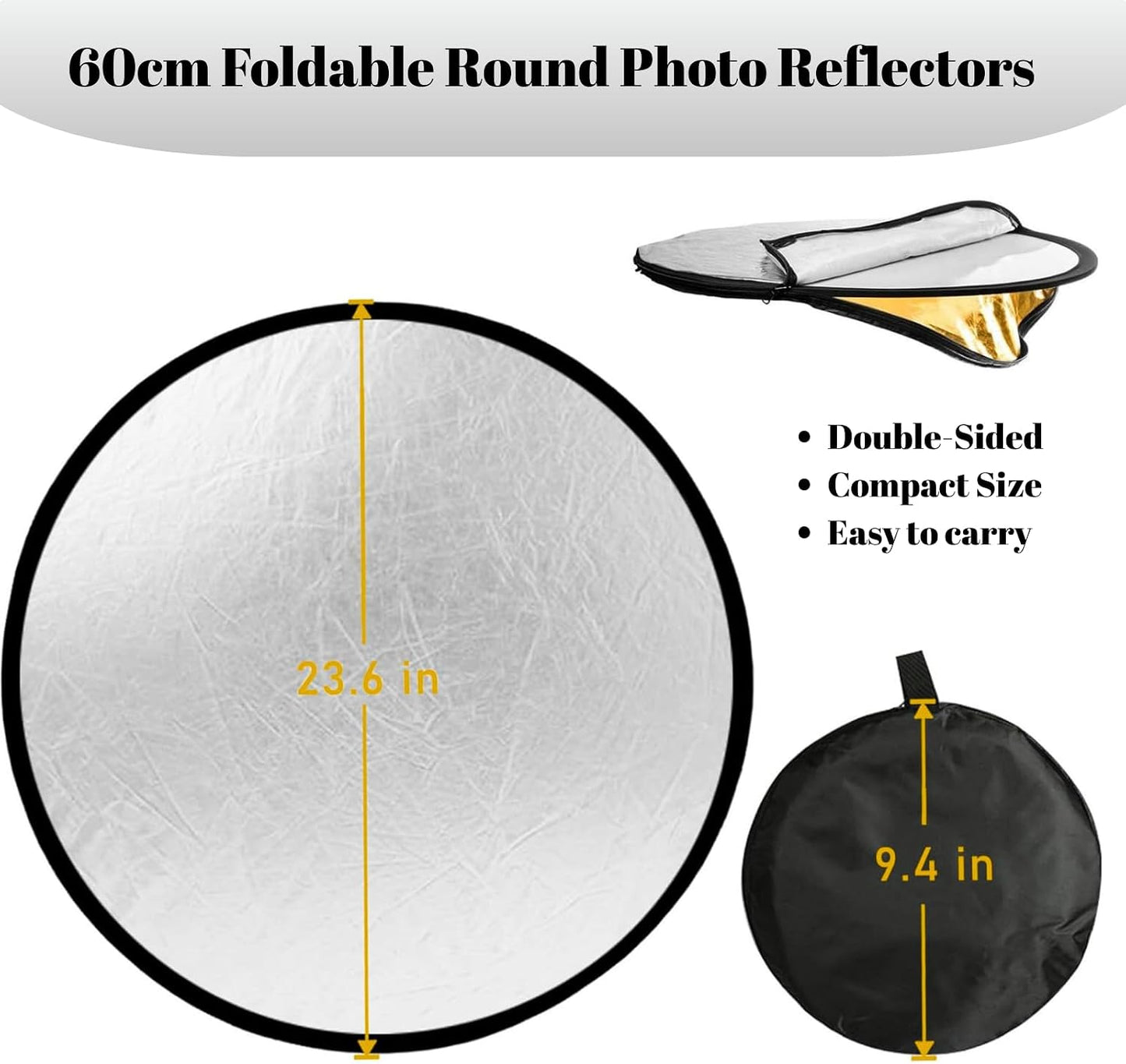 SuperRC 5 1 24'' in Photo Collapsible Photography Reflector Portable Camera Panel for Studio Outdoor Lighting Indoor