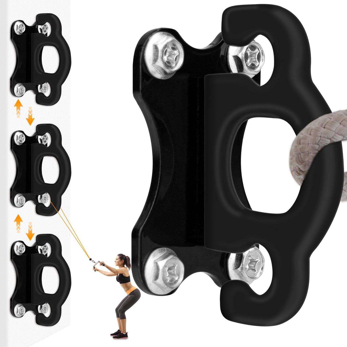 3 PCS Resistance Band Wall Anchors, Wall Mounted Modular Hooking Platform, Workout Wall Mount Anchor, Training Anchor Mounted Hook Exercise Station for Home Gym Workouts,Yoga,Fitness,Strength Training