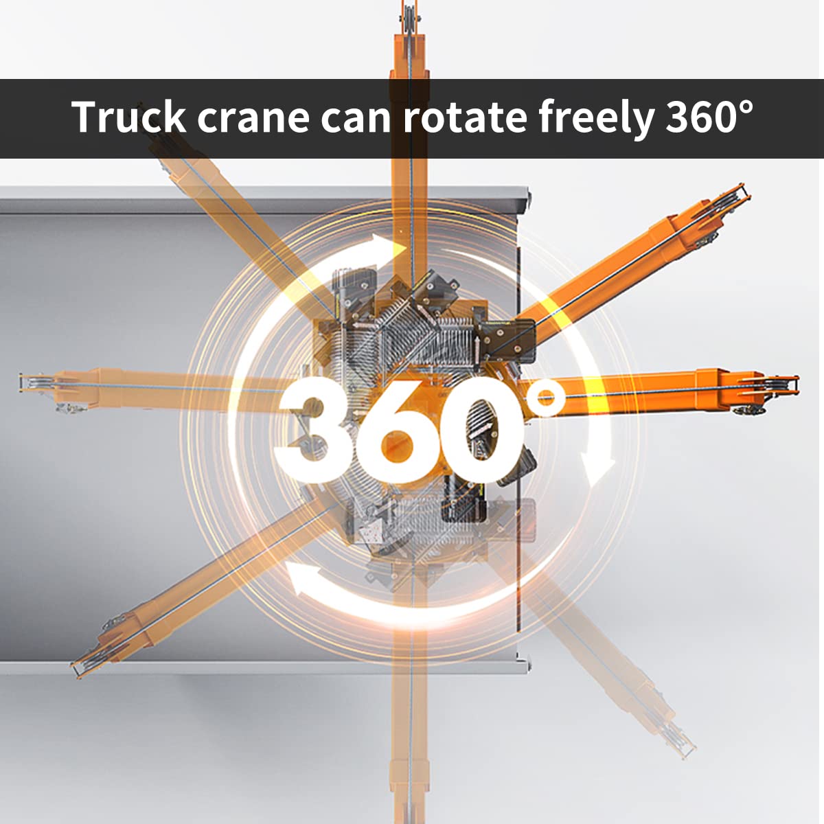 RUGCEL WINCH New 2200lb Folding Truck-Mounted Crane, with Electric Winch 5000 lb 12V, Painted Steel Pickup Truck Jib Cranes 360 Swivel