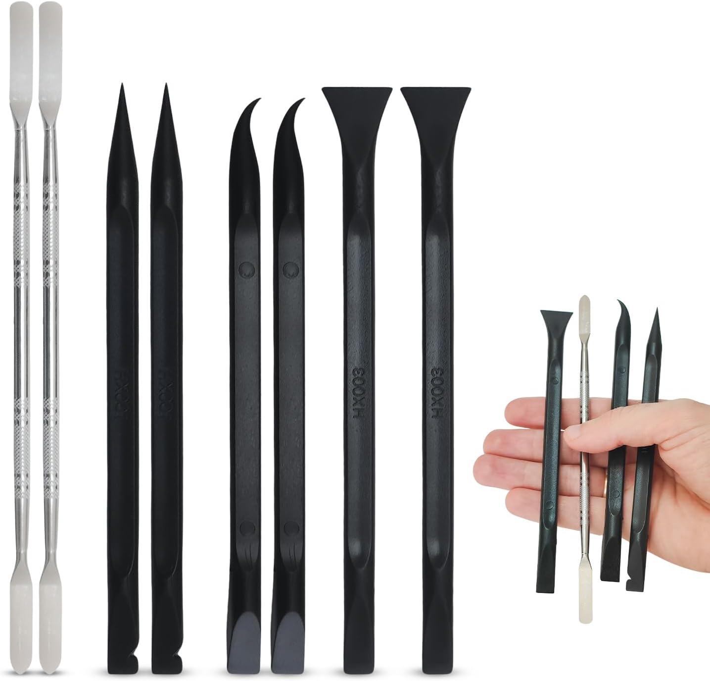 KESEM 8pcs Spudger Pry Opening Tool Kit, Plastic & Metal Spudger Prying & Open Tools for iPhone, Laptop, iPad, Cell