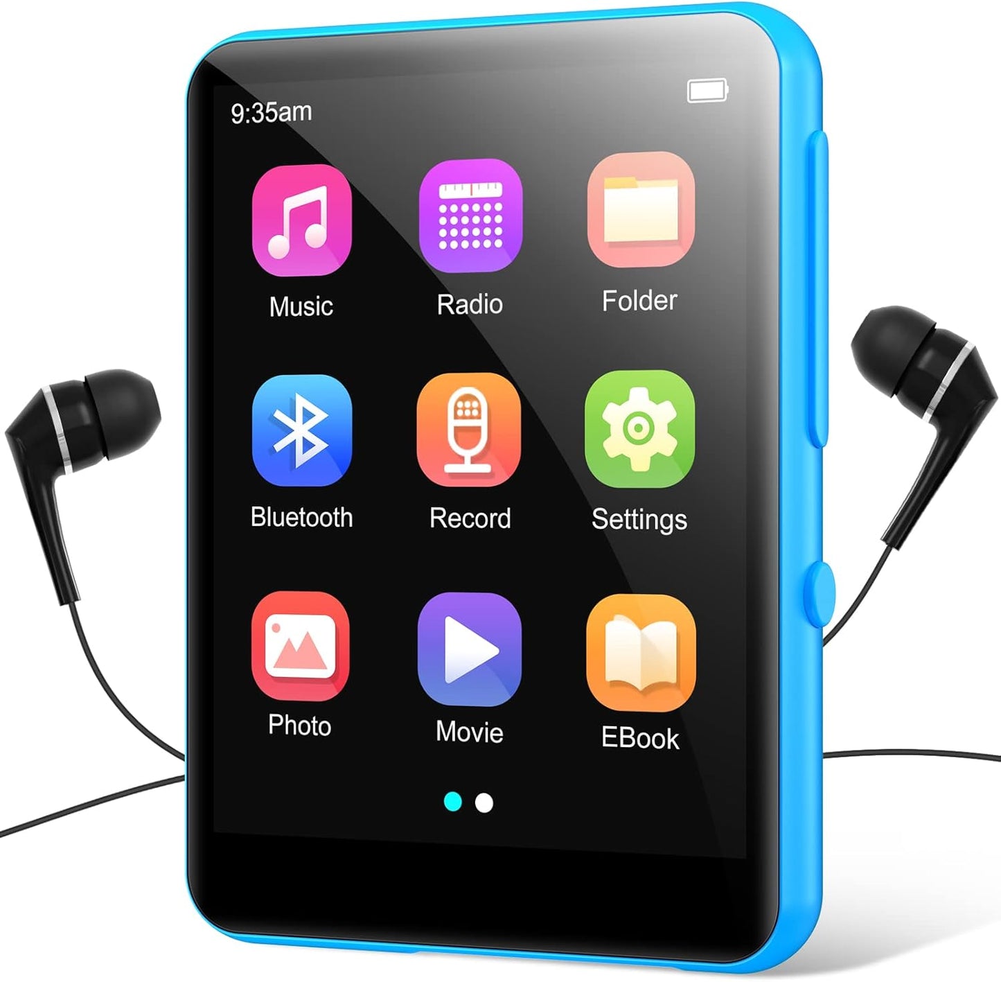 Conrain 64GB 2.4" MP3 5.3, 128GB Full Touch Screen Player with Bluetooth Portable HiFi Sound Quality Music Player