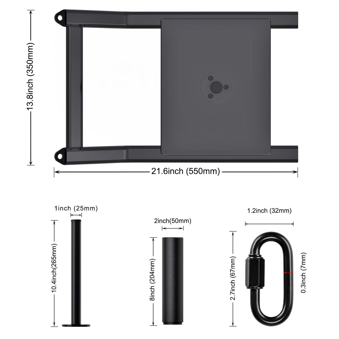 SELEWARE Weight Sled Workout Sled Fitness Strength Training Sled Speed Training Sled for Athletic Exercise and Speed Improvement Suitable for 1" and 2" Weight Plates Black