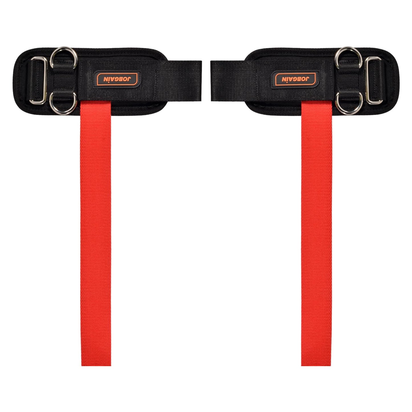JOBGAIN 1 Pair Weight Lifting Straps with D Rings for Cable Machine Workout, Neoprene Padded Wrist Straps for Weightlifting Deadlifting, Non-Slip Wrist Support for Men Women, Red