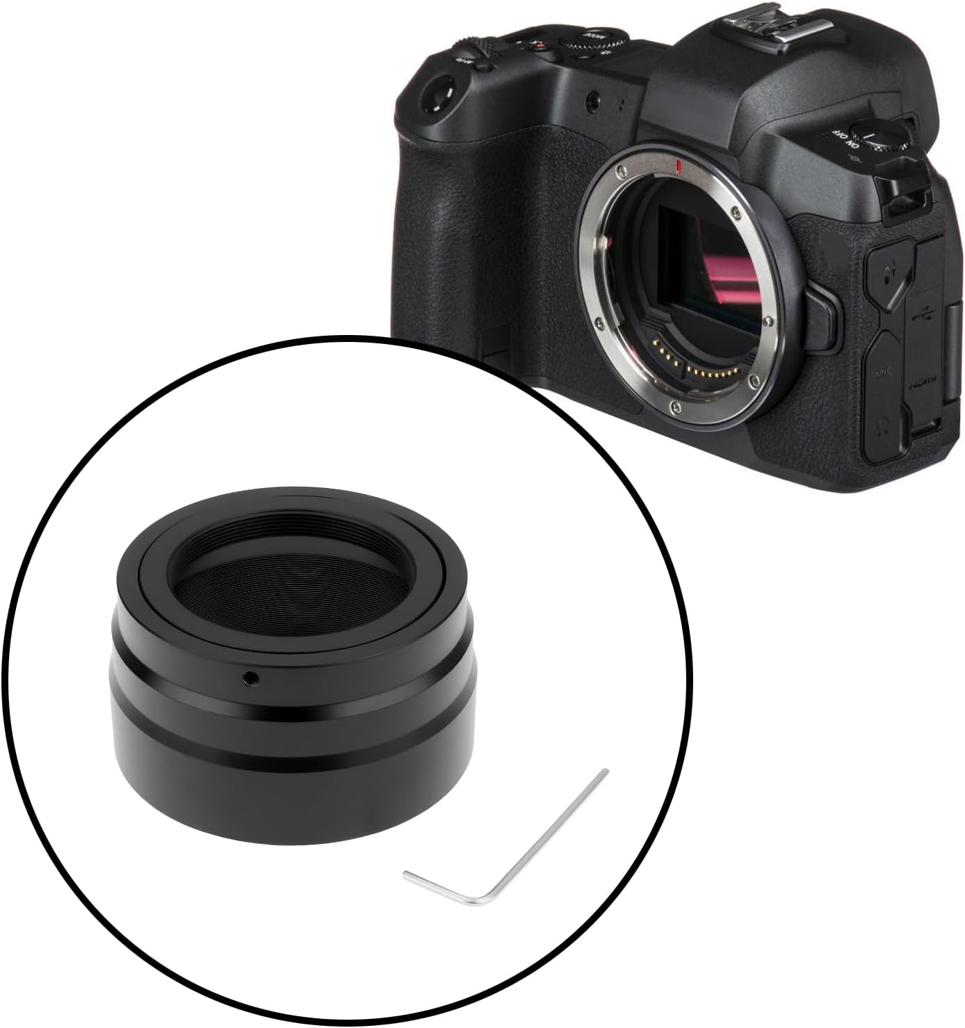 YINETTECH T2 to EOS RF Mount Lens Adapter Compatible with Canon EOS R Mirrorless Camera Alloy Screw Mount Adapter