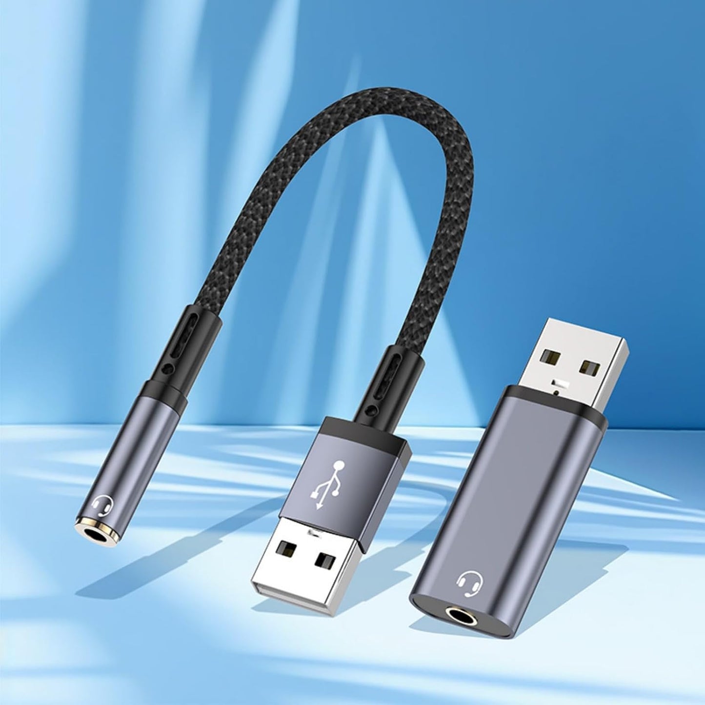 DRAGONRUN 3.5mm 3.5mm USB to Adapter USB to Cable for Headphones Window Laptop Desktops Docking Station