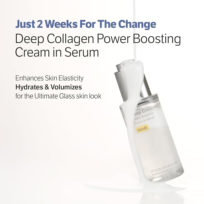 SUNGBOON EDITOR Deep Collagen Boost Set | Collagen Face Mask & Serum for Face, Real collagen 2,160,000ppb, Volufiline, Glass Skin, Skin Elasticity, Volumizing, Korean Skin Care, 37gx4ea & 1.01fl.oz