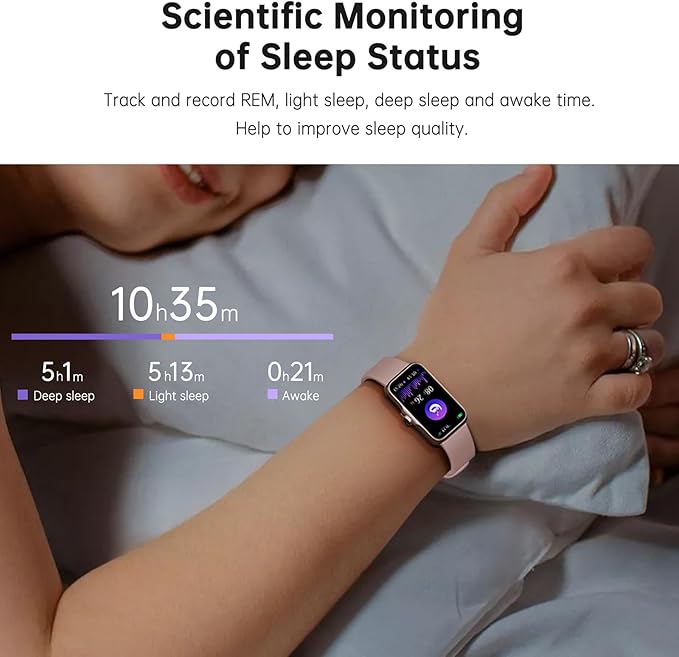Health Fitness Tracker, Smart Watch with 24/7 Heart Rate and Blood Oxygen Monitor, Sleep Tracker with IP68 Waterproof, Activity Tracker Pedometer Step Counter for Women Men (Pink)