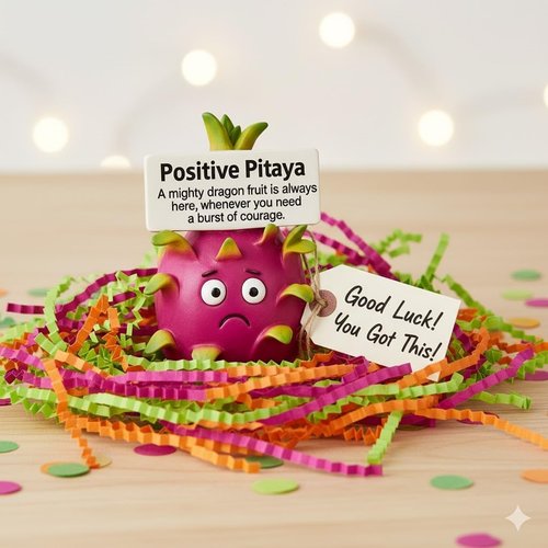 iStatue Positive Pitaya Figurine - Mighty Dragon Fruit Desk Decor | 4.3'' Unique Resin Gift for Courage & Strength