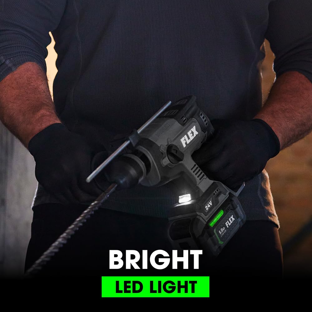 FLEX 24V Brushless Cordless 7/8-Inch SDS Plus 1.3 Ft-Lbs Torque Rotary Hammer Tool Only, Battery and Charger Not Included - FX1531-Z