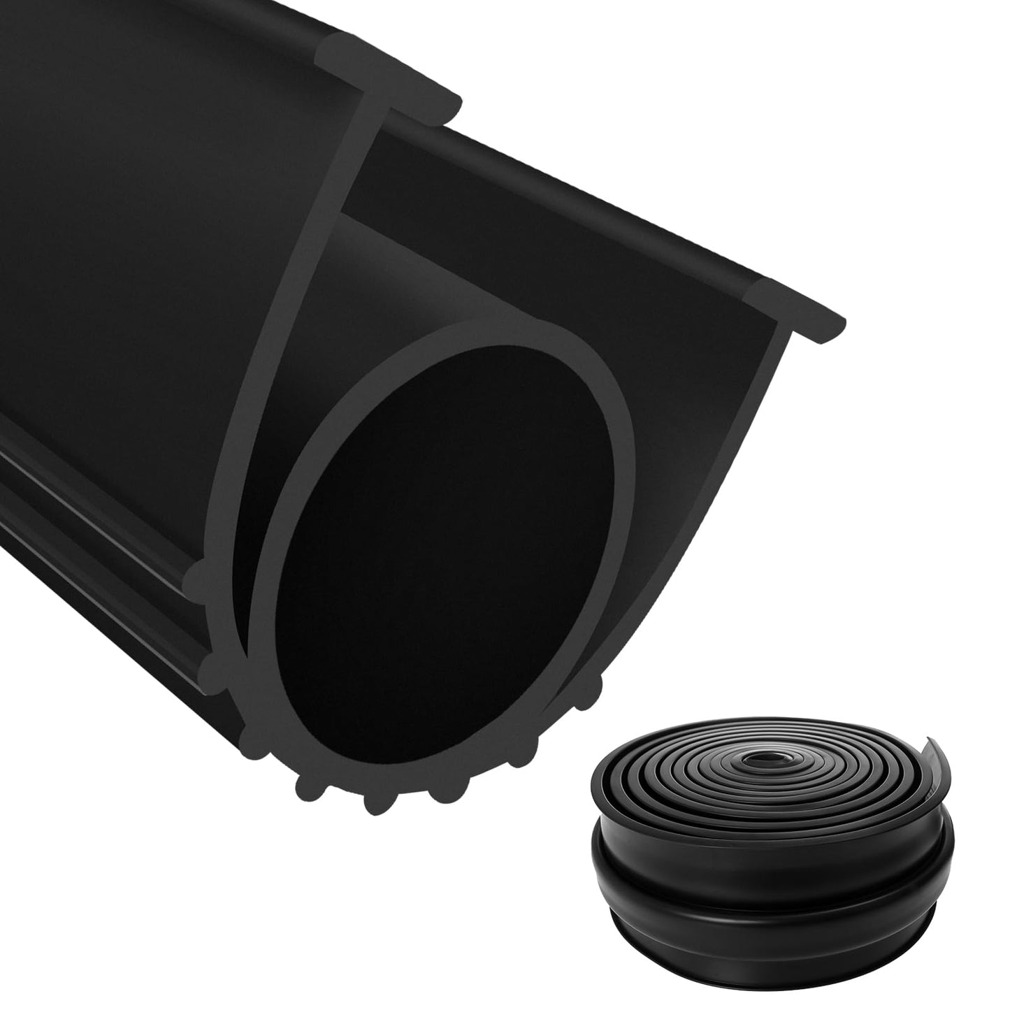 DUPDMKIN Garage Door Seal 16 Feet Garage Door Bottom Seal 5/16 Inch Universal U+O Ring Door Threshold Seal with T-Ends (5/16 Inch, 16FT)