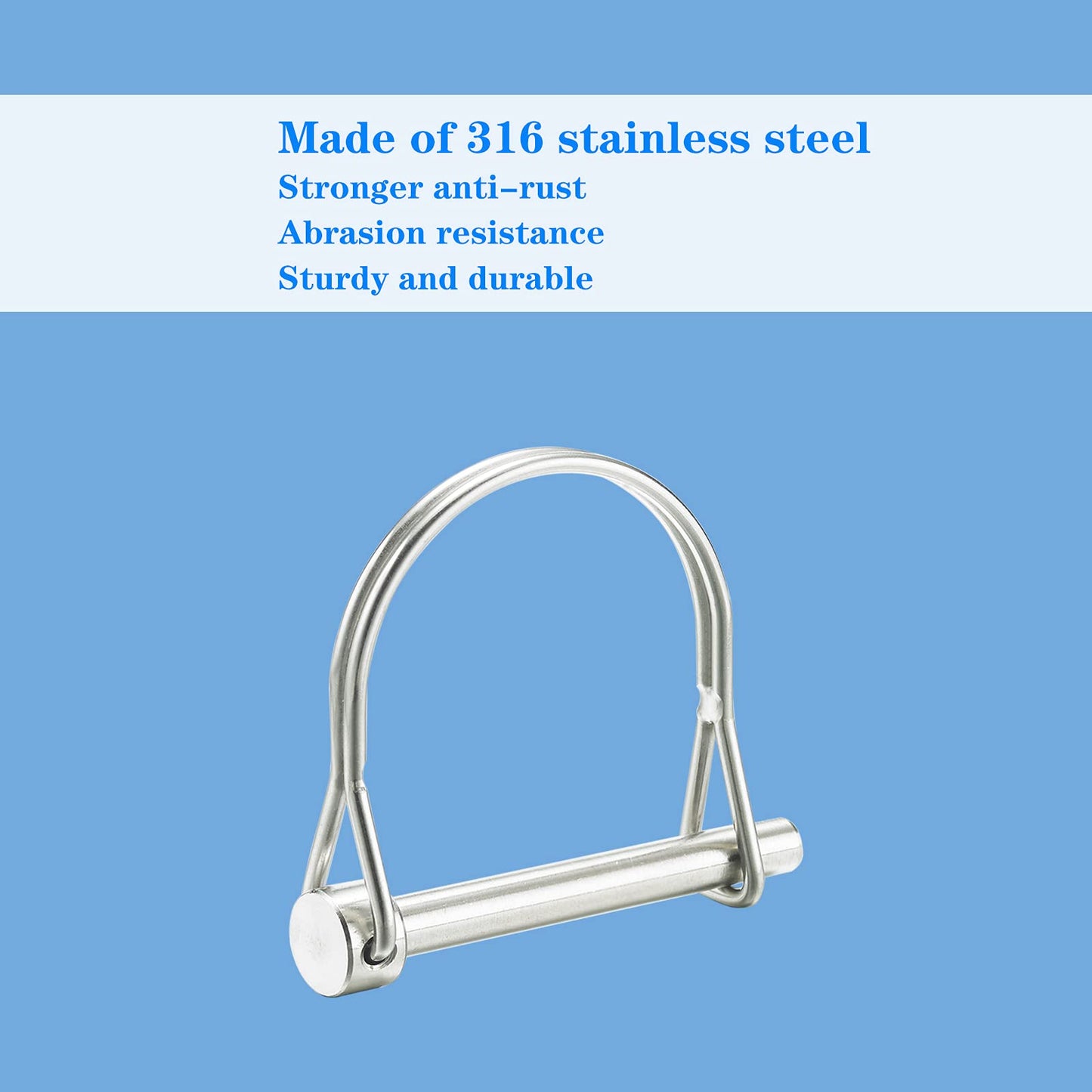 Safety Coupler Pin 1/4 Inch(6.3mm) Diameter, 1.97Inch(50mm) Length,Wire Lock Pins, Shaft Locking Pins, 316 Stainless Steel(2 Pcs)