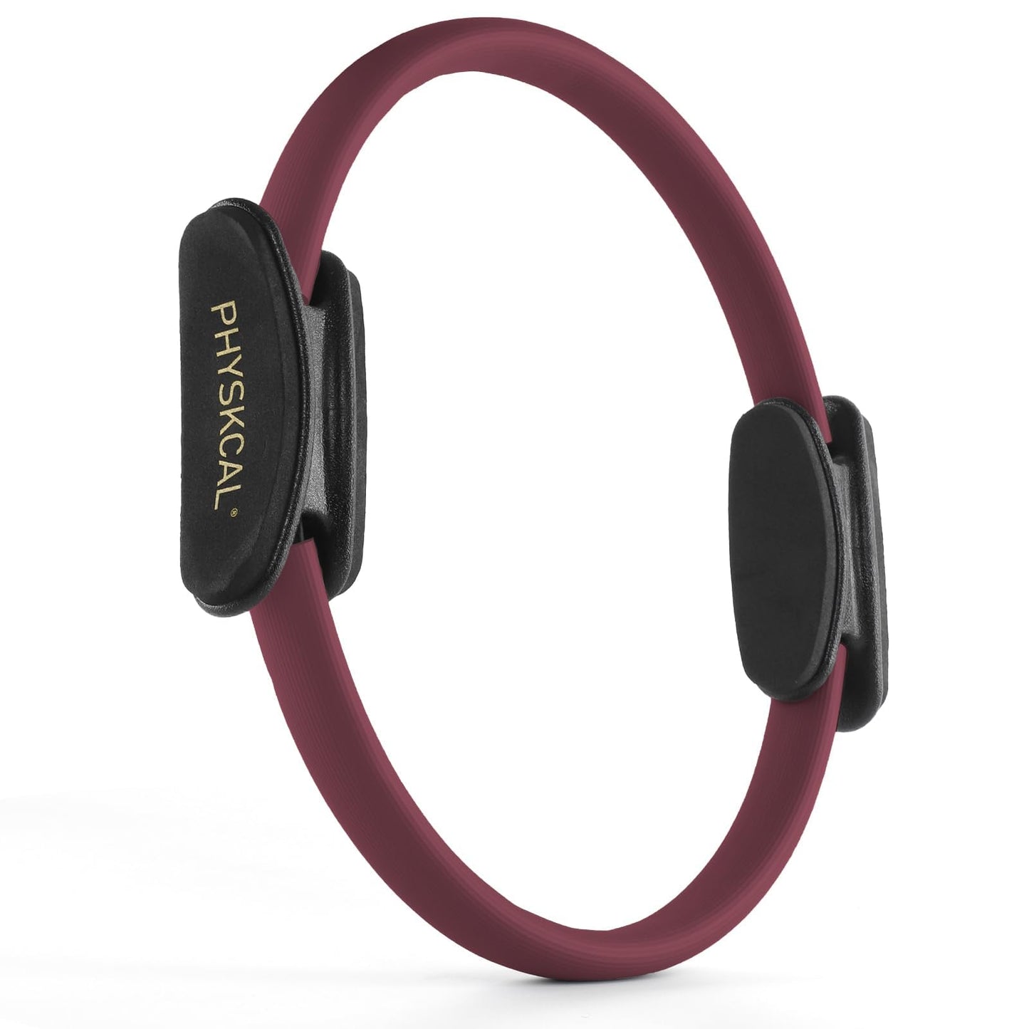 PhysKcal Pilates Ring, 15-Inch Magic Circle with Extra Thick Padded Handles, Pilates Equipment for Toning Inner Thighs, Arms and Strengthening Cores- Workout Guide Included (Plum)