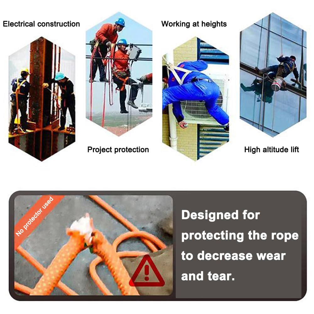 NAYDMHN 6PCS Climbing Rope Edge Protector, Safety Ropes Protective Cover, Wall Corner Lanyard Anti-wear Rope Protector for Rappelling Outdoor Work and Activities