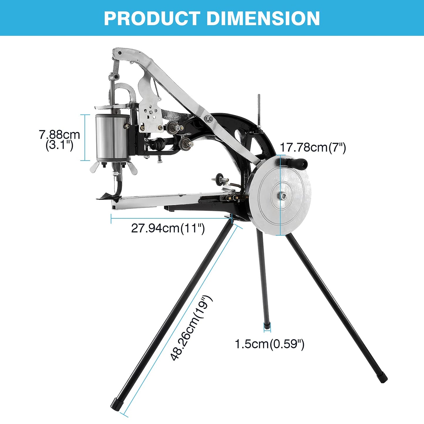 IRONWALLS Leather Cobbler Manual, Heavy Duty Hand Shoe Repair Mending Sewing Machine with Needles, Leather Stitching Sewing Machine for Canvas Cotton Linen, Bags, Cloths, Tents