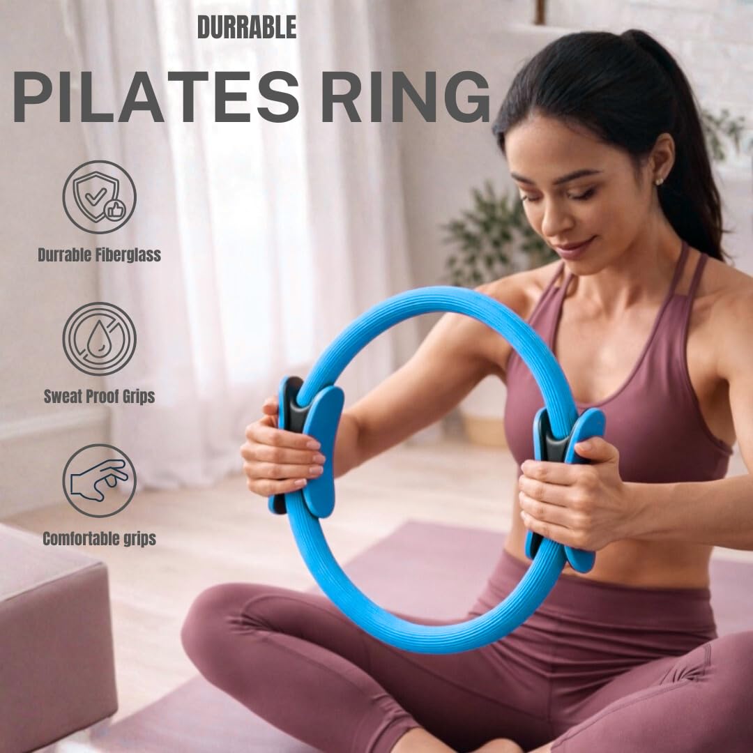 Pilates Kit for Home Workouts, Pilates Equipment Ring and Ball Set with Resistance Bands, Pilates Essentials Kit for Women, Home Pilates Workout Kit, Pilates Starter Kit for Women at Gym Studio Travel