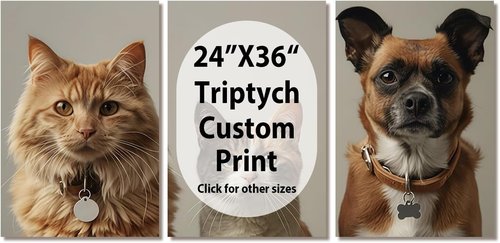 Custom Canvas Prints - Personalized Triptych Poster Set (Unframed 24x36) | Unique Wall Art for Home Decor