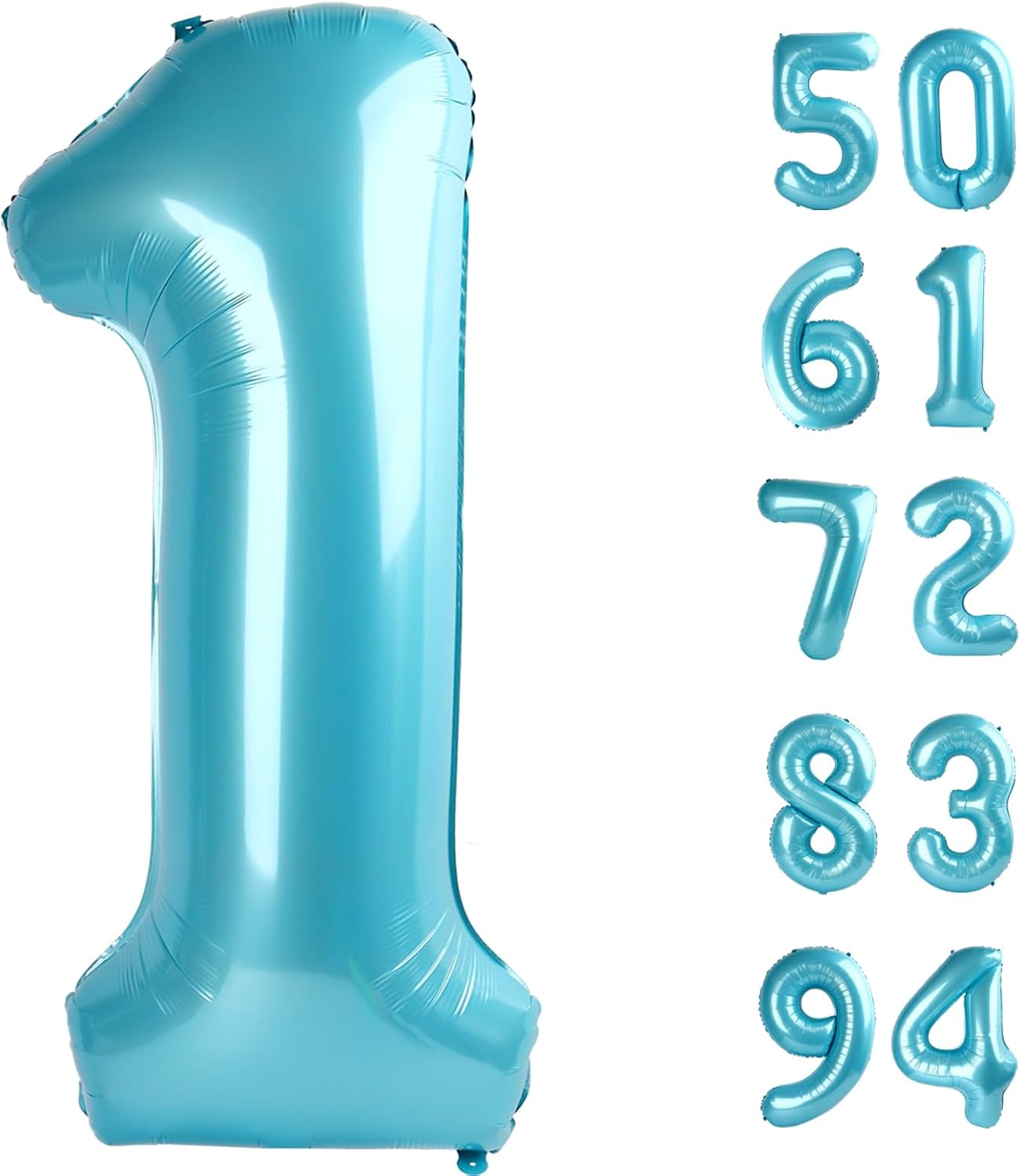 Pearlescent Blue 40-Inch Number 1 Balloon | First Birthday Decorations for Boys & Girls