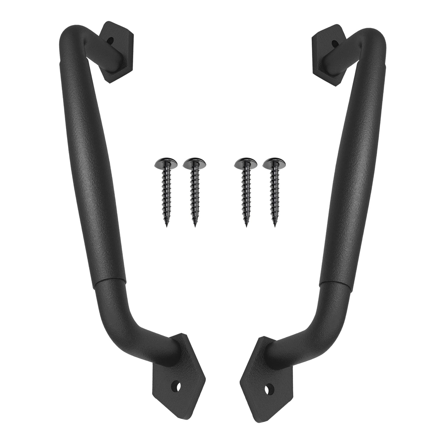 VivaLight 2-Pack 10 Inch Diamond Tapered Barn Door Handle - Black Cast Iron Pull for Sliding Doors, Gates, Sheds, Fences, Closets - Indoor Outdoor Farmhouse Hardware